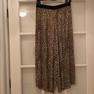 Zara Basic crinkled wide leg pants